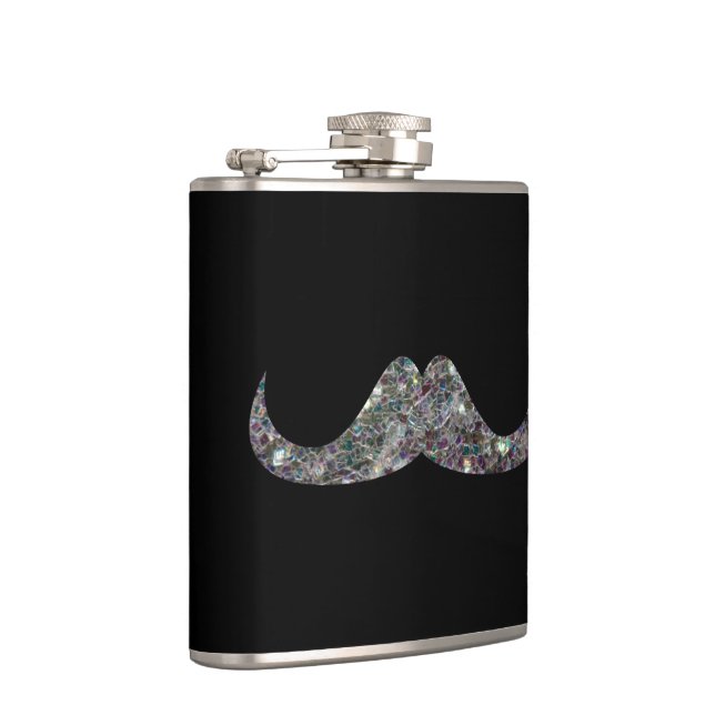 Cantil Bigode cintilante de mosaico prateado personalizáv (Direita)