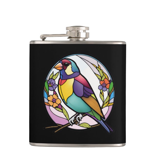 Cantil Bird Animal Portrait Vidro Armazenado Floresta Sel (Frente)