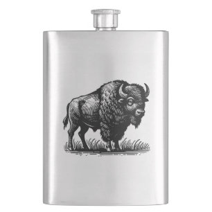 Cantil Bison Buffalo Americano No Flask De Aço Inoxidável