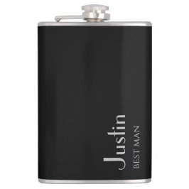 Cantil Black and Silver Modern Best Man Gift Flask