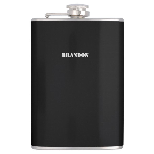 Cantil Black Flask 8oz Personalizado Presente Para Homens (Frente)