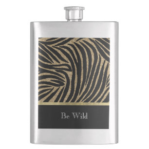 Cantil Black Gold Faux Glitter Zebra  