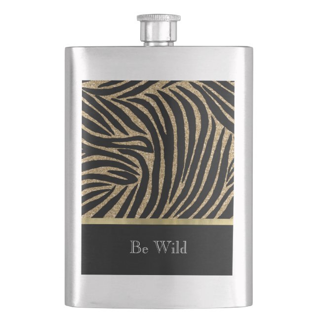 Cantil Black Gold Faux Glitter Zebra   (Frente)