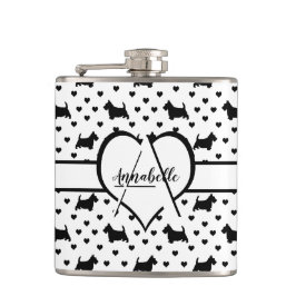 Cantil Black Scottish Terriers (Scottie Dogs) - White