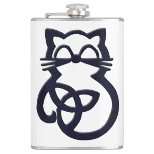 Cantil Black Trinity Knot Celtic Cat Flask