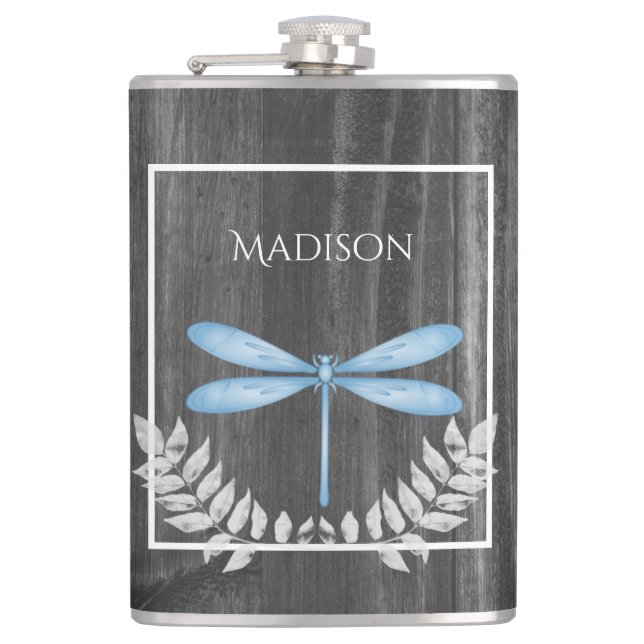 Cantil Blue Dragonfly Rustic Flask (Frente)