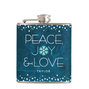 Cantil Blue Peace Joy Love Holiday Snowflake Bold Modern