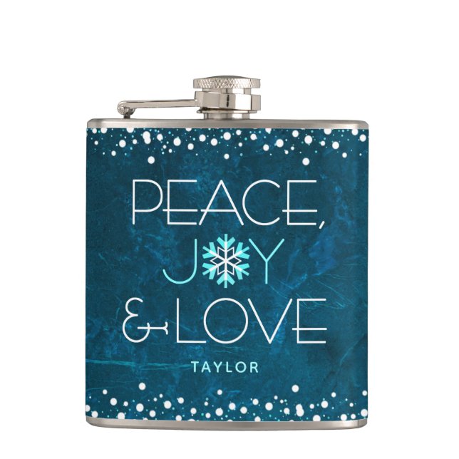 Cantil Blue Peace Joy Love Holiday Snowflake Bold Modern (Frente)
