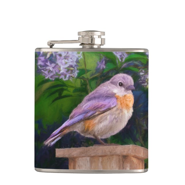 Cantil Bluebird oriental na neve - Foto original (Frente)