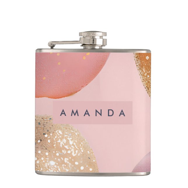 Cantil Blush Rosa Personalizado e Apple com Purpurina Dou (Frente)