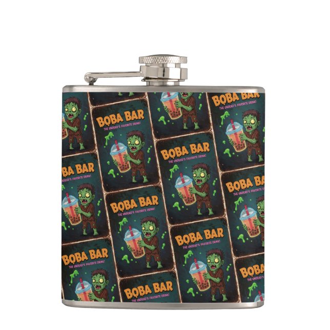 Cantil Boba Bar – The Undead’s Favorite Drink! Flask (Frente)