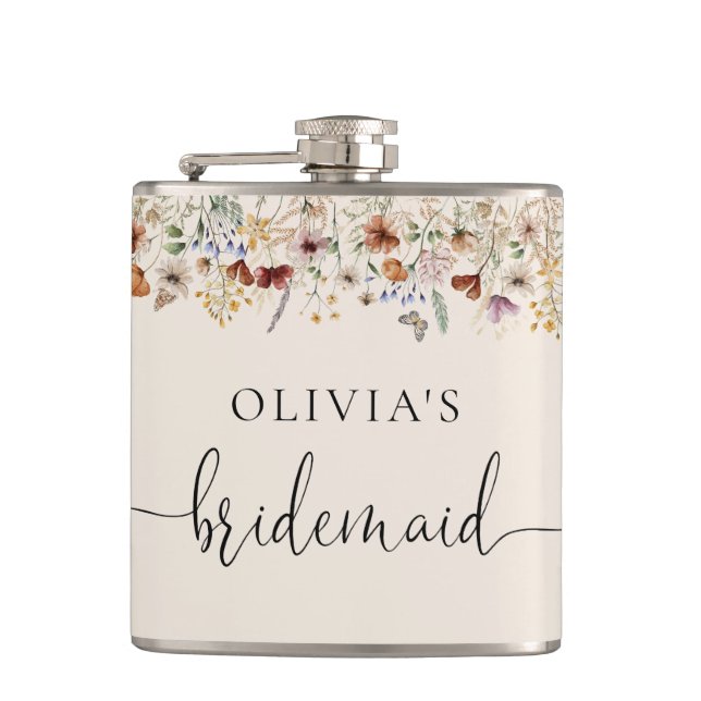 Cantil Boho Tiny Wildflower Chá de panela Flask (Frente)