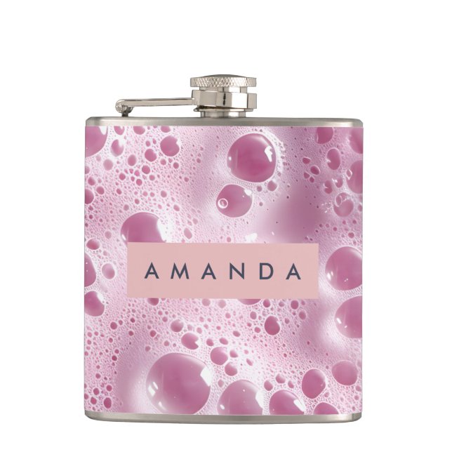 Cantil Bolha Rosa Pastel Sonhadora Personalizada (Frente)