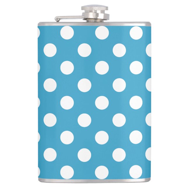 Cantil Bolinhas brancas no fundo azul de peacock (Frente)