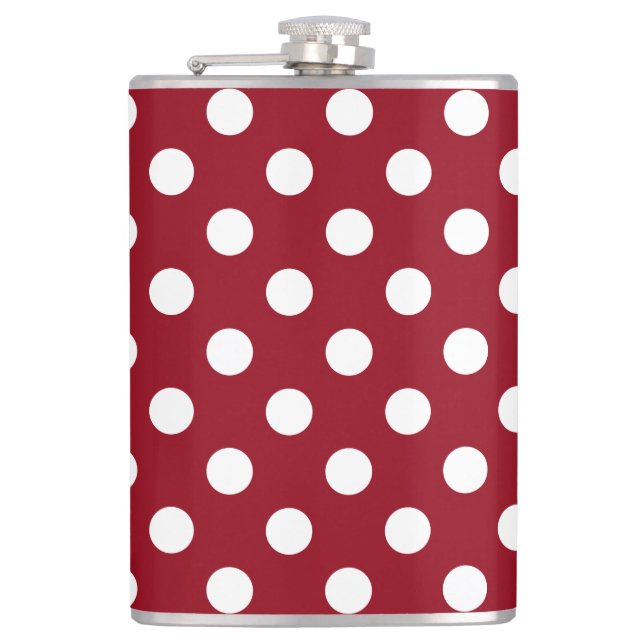 Cantil Bolinhas brancas no vermelho Crimson (Frente)