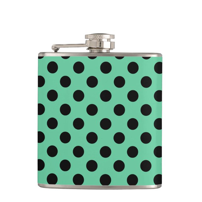 Cantil Bolinhas pretas em verde-menta (Frente)