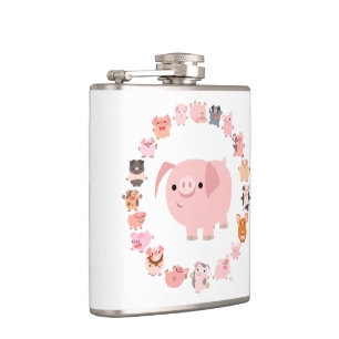 Cantil Bolsa de Frasco de Mandala de Porco de Desenho Ani