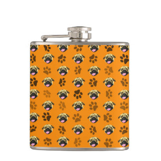 Cantil Bolso de Bolso de Presente Pug Laranja