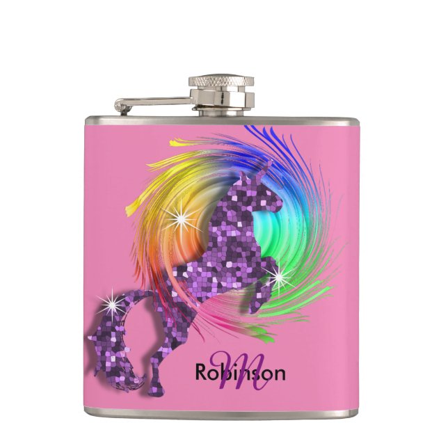 Cantil Bonito Fantasy Rainbow Unicorn Personalizado (Frente)