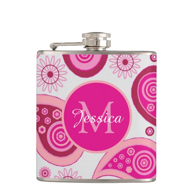 Cantil Bonito Paisley Rosa Personalizado (Frente)