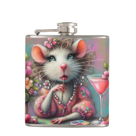 Cantil Bonito Rat Lady Tendo um Martini Contemplando