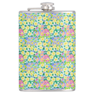 Cantil Bonito Rosa, Azul, Amarelo - Primroses - Frasco