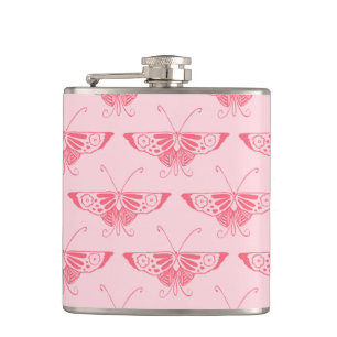 Cantil Borboleta Art Déco estilizada - rosa coral