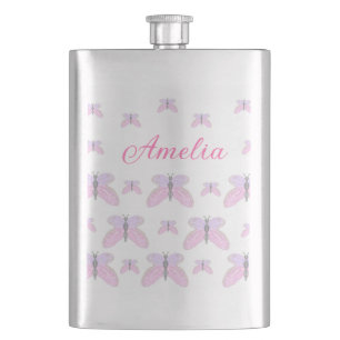 Cantil Borboleta brilho roxo rosa adicionar texto letra n