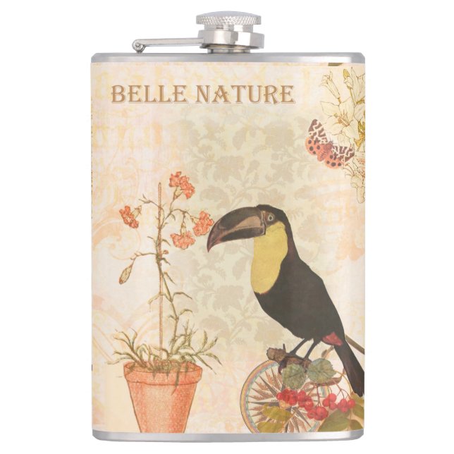 Cantil Borboleta rosa-flor-de-pássaro-pintada moderna (Frente)