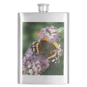 Cantil Borboleta Vermelha e Buddleia Flask