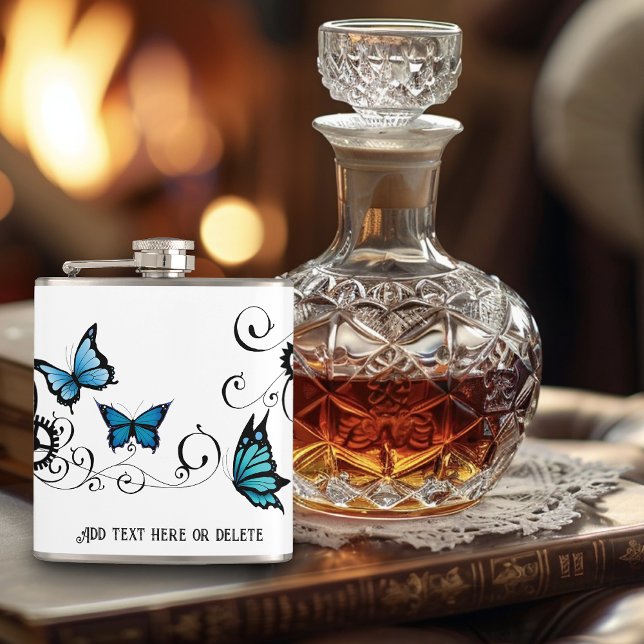 Cantil Borboletas Azuis Tribais Steampunk (Criador carregado)