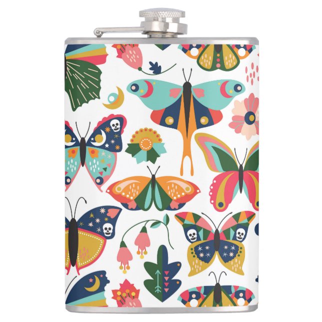 Cantil Borboletas Boho: Padrão de Papel de Carteira Invis (Frente)