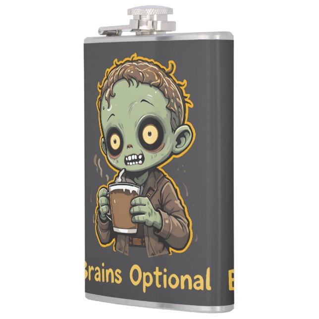 Cantil Brains Optional Zombie Coffee Funny Cute Undead  (Esquerda)
