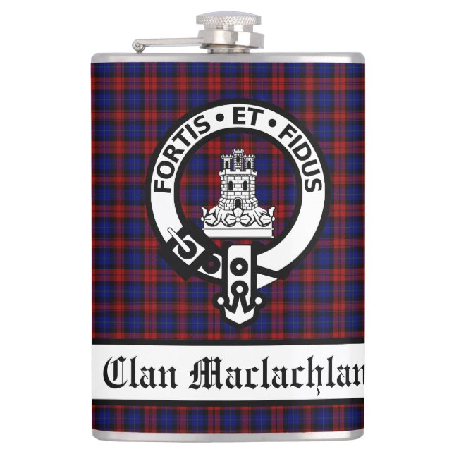 Cantil Brasão do Clã Maclachlan e Tartan Personalizáveis (Frente)