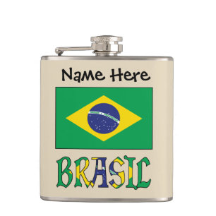 Cantil Brasil Bandeira Brasil Nome Personalizado