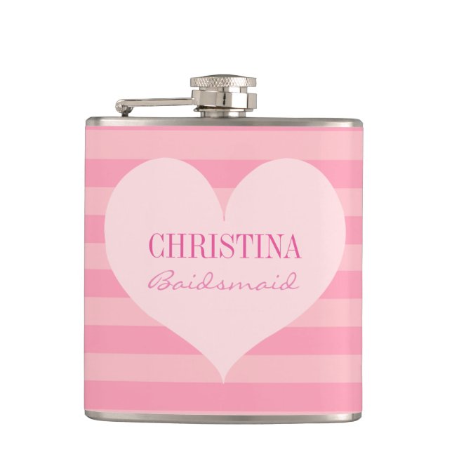 Cantil Bridesmaid cor-de-rosa elegante personalizado (Frente)