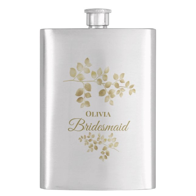 Cantil Bridesmaid Floral Dourada Moderna (Frente)