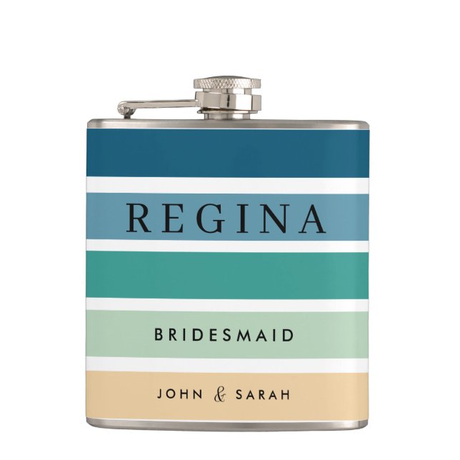 Cantil Bridesmaid Hip Flask Personalizado do Casamento de (Frente)