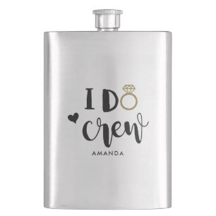 Cantil Bridesmaid I Do Crew Black and White Flask