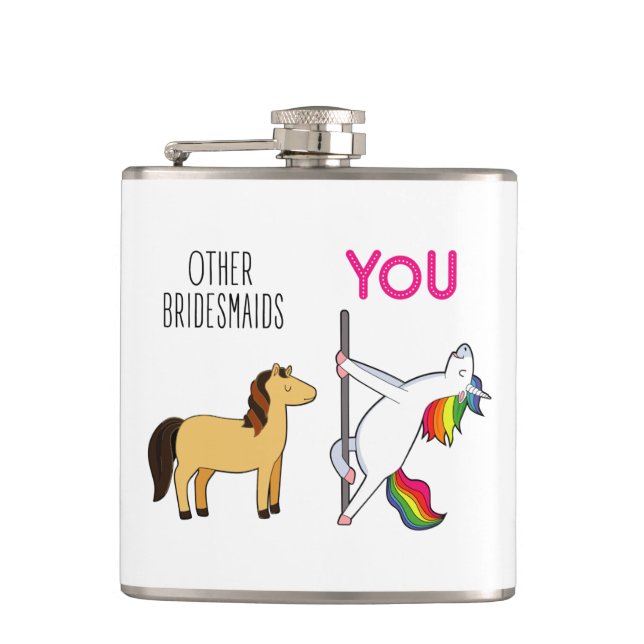 Cantil Bridesmaid Unicorn Engraçado Casamento (Frente)