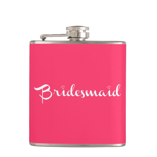 Cantil Bridesmaid White Em Rosa Quente (Frente)