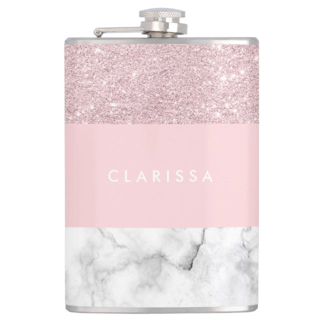 Cantil Brilho cor-de-rosa feminino elegante do ouro & (Frente)