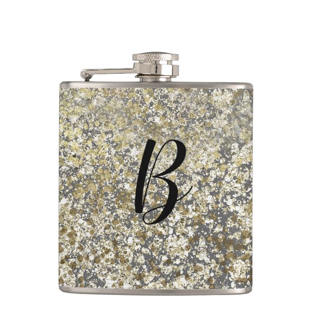 Cantil Brilho Dourado Moderno Chic Glamour Faísca (Frente)
