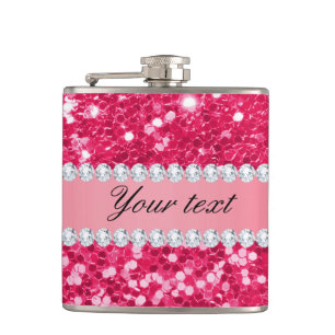 Cantil Brilho grande do falso do rosa quente com