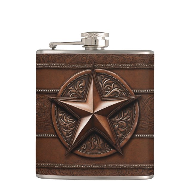 Cantil Brown Cowboy Russo Western Country Texas Star (Frente)