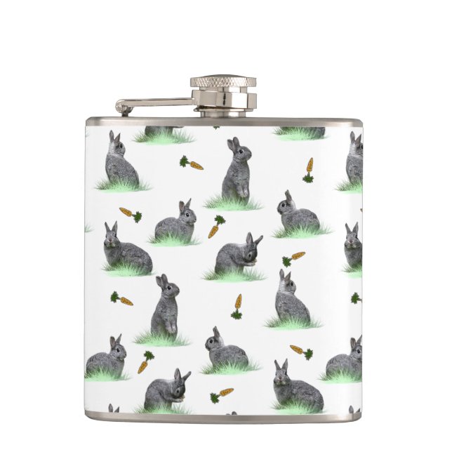 Cantil Bunny Carrot Craze Hip Flask (escolha a cor) (Frente)