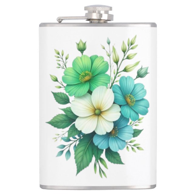 Cantil Buquê de Flores Brancas Azuis-57453 (Frente)