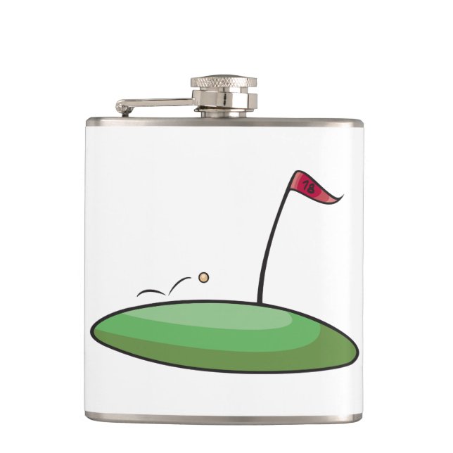 Cantil Buraco de Putting no Golf Green com Bandeira 18 (Frente)