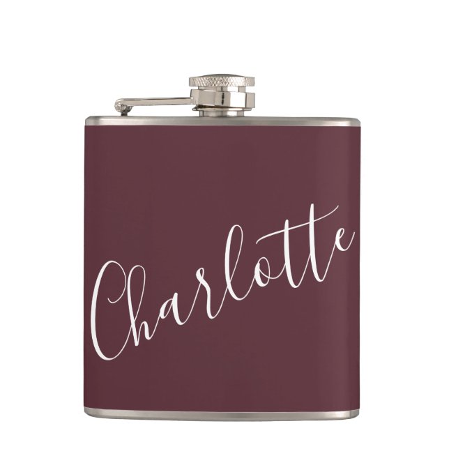 Cantil Burgundy de Nome Personalizado de Script Minimalis (Frente)
