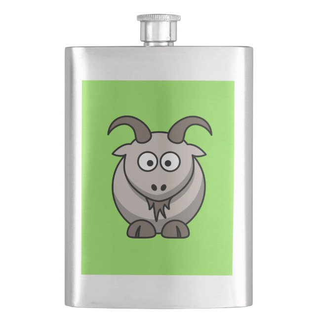 Cantil Cabra dos desenhos animados no fundo verde-claro (Frente)